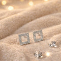 Crystal Square Statement Earrings