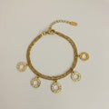 Double Layered Roman Charm Bracelet – Gold