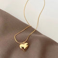 Minimal Gold Heart Pendant Necklace